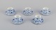 L'Art presents: 
Royal 
Copenhagen Blue 
Fluted Full 
Lace. Five 
demitasse cups 
and saucers.
