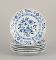 Meissen, Germany. Blue Onion pattern. A set of six dinner plates.