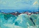 Arne Ringström (1924-2008), Swedish artist. Oil on canvas.Modernist landscape.