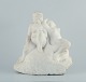 Jean René Carrière (1888-1982) fransk billedhugger. Stor og imponerende 
"Naiades" marmorskulptur.
To nøgne vandnymfer på sten.