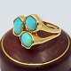 Carl Antonsen; Ring of 14k gold set with opals