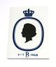 Royal Copenhagen. Plaquette med Prinsesse Benedikte. Mål 13*9 cm