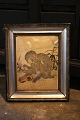 Rare, antique Japanese fuki-bokashi graphic of a seated monkey from 1774 by the 
Japanese artist Toriyama Sekien...