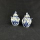 A pair of Blue Flower Curved inkwells with gold