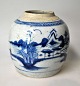 Kinesisk bojan 
i blå/hvidt 
porcelæn, 19. 
årh.
