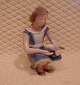 B&G figurine No 2340 from Denmark, Girl feeding dove