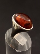 Sterling slv ring  med rav