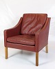 Armchair - Model 2207 - Red leather and oak frame - Børge Mogensen - Fredericia 
Stole Fabrik - 1960s
Great condition
