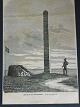 Xylografi af 
Carl Thomsen - 
Mindestøtten på 
...