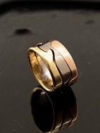 18 karat Georg Jensen fussions ring af hvid-rosa og rd guld