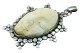Large sterling silver pendant with face in bone