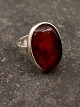 Sterling sølv 
ring med rav