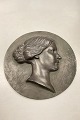 Danish Silhouet Portrait Young Lady in Bronze Signed by A.S. Jag 22