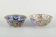 2 kinesiske 
skåle, porcelæn 
og cloisonné.