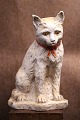 1800 tals katte 
figur i bemalet 
gips med en 
rigtig fin ...