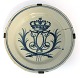 Lundin Antique 
presents: 
Store 
Kongensgade 
faience. Plate 
decorated in 
blue with 
Christian Vll's 
crowned ...