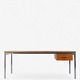 Poul Kjærholm / Fritz Hansen.
PK 55 - Work table/desk with top and drawer module in Oregon pine and steel 
frame. From 1985. Manufacturer