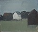 "Motiv fra Færøerne" Olie maleri på lærred i lys natur ramme.