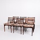 Osted Antik & 
Design 
præsenterer: 
Sæt Af 
Seks 
Spisebordsstole 
- Palisander & 
Blomstret Sæde 
- Erling 
Torvits - ...