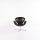 Osted Antik & Design præsenterer: Lænestol - Svanen - Model 3320 - Brunt Læder - Arne Jacobsen - Fritz Hansen - ...