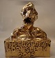 Kristian von Hornsleth statuette - guldglaseret lertøj: ...