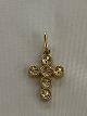 14 karat guld vedhæng Kors med en diamant.Stemplet: Z 585.