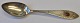 Tysk sølvske med dekoration og glasflus, 19. årh.