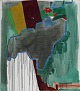 Dansk Kunstgalleri præsenterer: "Menton" Flot komposition i sølv svæveramme.