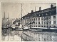 Ole Buus Larsen præsenterer: Radering af Emil Westman - Parti fra Christianshavns kanal med Søkvæsthuset.