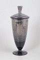 L'Art præsenterer: Tysk art deco glas lågurne med sølvindlæg.