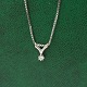 Halskæde i 14 kt. hvidguld med diamant