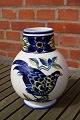 Blå Fasan fajance porcelæn, store buttede vaser ...