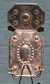 Pegasus – Kunst - Antik - Design presents: Copper wall shield with two light arms, early 19th century. Denmark.