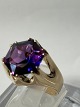 Vintage / Cocktail ring med ametyst i 14 karat ...