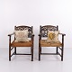 Osted Antik & Design presents: Pair of Armchairs - Dark Wood & Cane - 1920s