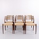 Osted Antik & Design presents: Set of 6 Dining Chairs - Model 78 - Rosewood & Beige Alcantara - N.O. Møller - ...
