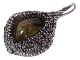 Niels Østergaard Knudsen silverLarge Brutalist Pendant with Green Stone