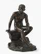 Lundin Antique præsenterer: Stor Italiensk Grand Tour Bronce, der forestiller den Siddende Gud Hermes. 19 årh ...