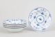 L'Art presents: Royal Copenhagen Blue Fluted Half Lace, set of five small bowls.