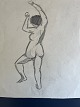 Tegning af den svenske kunstner Lars Bertle - Nøgen ...