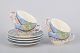 L'Art presents: Gien "Savane", set of four coffee cups with matching saucers.