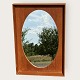 Moster Olga - Antik og Design præsenterer: Teak spejlmed ovalt glas*875kr