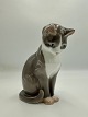 Bing og Grøndahl Figur - Grå kat som kigger ned