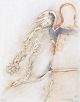 L'Art præsenterer: Nis Schmidt, "Pietà", mixed media på papir, listet dansk billedkunstner.