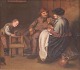 L'Art præsenterer: Jan Miense Molenaer stil, hollandsk old master-skole, interiør med figurscene.