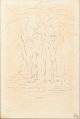 L'Art præsenterer: Dansk kunstner, nøgenstudie, tegning på papir, 1980.