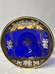 Glass Bowl blue with floral motif / gold.Diameter 25.7 cm.