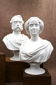 K&Co. presents: A pair of 19th century (1820-50) busts from Royal Copenhagen in biscuit of King Chr.d.IX & ...
