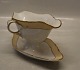 1650-688 Oval gravy boat on fixed stand with handle 25 x 10.5 cm Curved #788 beige Royal Copenhagen