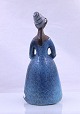 Keramik dame i blå kjole